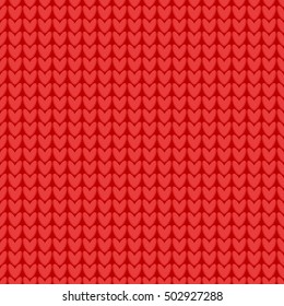 Knitted christmas seamless pattern red color. Knitted background. Christmas decoration element- stock vector