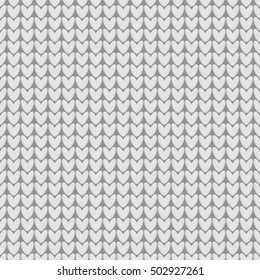 Knitted christmas seamless pattern white color. Knitted background. Christmas decoration element- stock vector