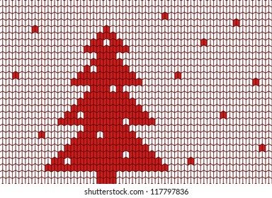 Knitted Christmas tree with snow