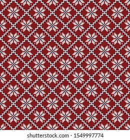 Knitted Christmas vector seamless decorative pattern Norwegian stars