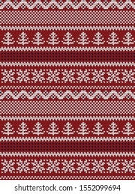 Knitted Christmas vector seamless decorative pattern