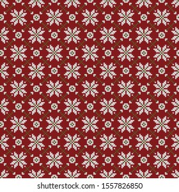 Knitted Christmas vector seamless decorative pattern