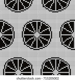 Knitted citrus seamless pattern