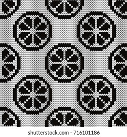 Knitted citrus seamless pattern