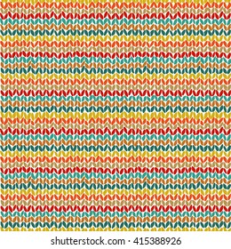 Knitted colorful seamless texture. A vector.