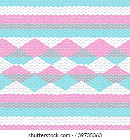 Knitted colorful seamless texture. A vector.