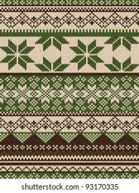 Knitted country background with snowflakes