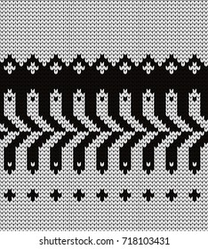 Knitted decorative abstract seamless border