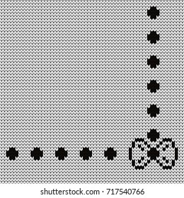 Knitted decorative pattern bows and buttons