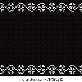 Knitted decorative seamless border flowers