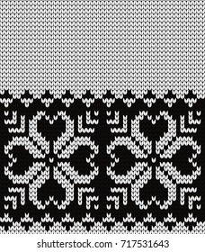 Knitted decorative winter seamless border
