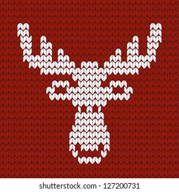 Knitted deer sweater background