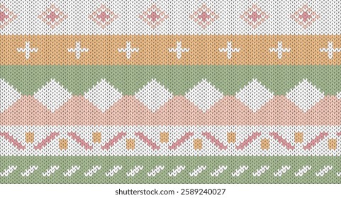 Knitted design, Festive Sweater Design. Seamless Knitted Pattern