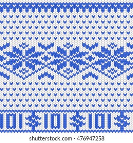 Knitted dollar blue white scheme vector, EPS8