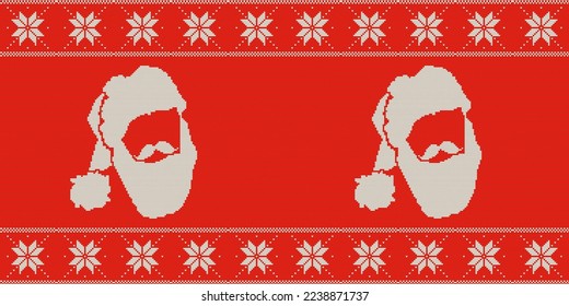 Elementos de punto y bordes para el diseño de Navidad, Año Nuevo o invierno. Patrón de fondo de punto de la ilustración del vector. Apto para tela, papel de pared, papel de envoltura, artesanía, textura y otros.