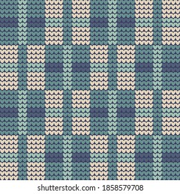 Knitted elements for Christmas, new year or winter design. Seamless pattern. Norwegian sweater. Vector illustration for web design or print.