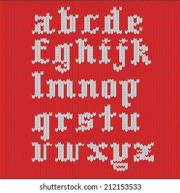 Knitted english alphabet