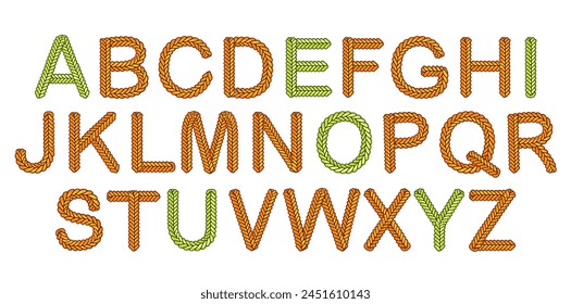 In: Strited English Alphabet Vektorillustration.

