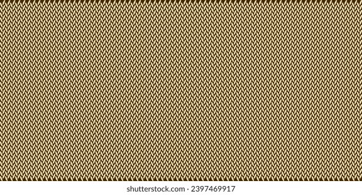 Knitted ethnic pattern, Vector cross stitch zigzag background, Embroidery repeat style, Yellow pattern seamless, Design for textile, fabric, carpet, wallpaper, aprons