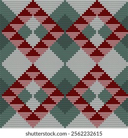 Knitted ethnic seamless pattern. Traditional Tribal Aztec cross stitch knitted texture. Design for textile, fabric, curtain, wrapping.