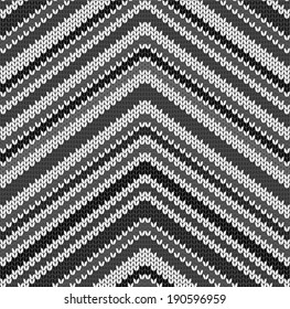 Knitted fabric with black pattern (seamless texture)