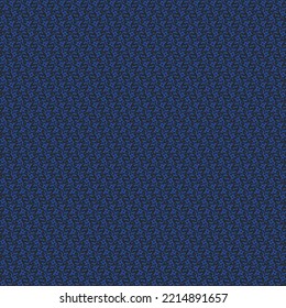 Knitted Fabric In Blue And Black, With A Pattern Consisting Of Small Loops And Pixels. Wool Jersey Texture. Abstract Tapestry.