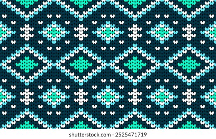 Knitted fabric design seamless. Knitting pattern illustration design for decoration, clothing, fabric texture 