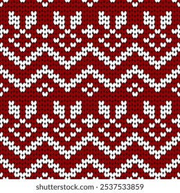 Knitted fabric design seamless. Knitting pattern illustration design for decoration, clothing, fabric texture 