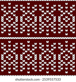 Knitted fabric design seamless. Knitting pattern illustration design for decoration, clothing, fabric texture 