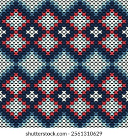 Knitted fabric design seamless. Knitting pattern illustration design for decoration, clothing, fabric texture