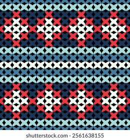 Knitted fabric design seamless. Knitting pattern illustration design for decoration, clothing, fabric texture