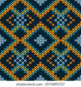 Knitted fabric design seamless. Knitting pattern illustration design for decoration, clothing, fabric texture