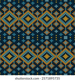 Knitted fabric design seamless. Knitting pattern illustration design for decoration, clothing, fabric texture