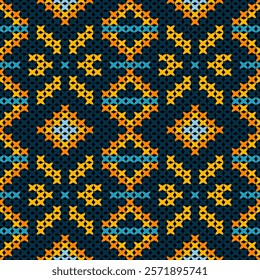 Knitted fabric design seamless. Knitting pattern illustration design for decoration, clothing, fabric texture