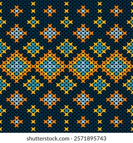 Knitted fabric design seamless. Knitting pattern illustration design for decoration, clothing, fabric texture