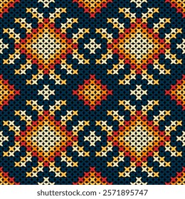 Knitted fabric design seamless. Knitting pattern illustration design for decoration, clothing, fabric texture