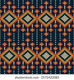 Knitted fabric design seamless. Knitting pattern illustration design for decoration, clothing, fabric texture