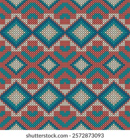 Knitted fabric design seamless. Knitting pattern illustration design for decoration, clothing, fabric texture