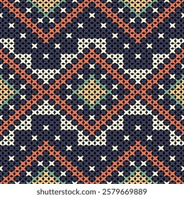 Knitted fabric design seamless. Knitting pattern illustration design for decoration, clothing, fabric texture