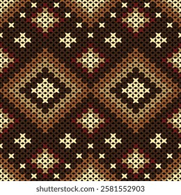 Knitted fabric design seamless. Knitting pattern illustration design for decoration, clothing, fabric texture