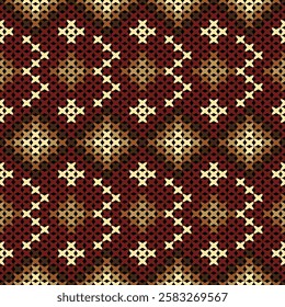 Knitted fabric design seamless. Knitting pattern illustration design for decoration, clothing, fabric texture