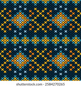 Knitted fabric design seamless. Knitting pattern illustration design for decoration, clothing, fabric texture