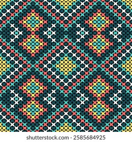 Knitted fabric design seamless. Knitting pattern illustration design for decoration, clothing, fabric texture