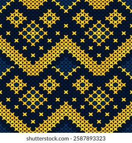 Knitted fabric design seamless. Knitting pattern illustration design for decoration, clothing, fabric texture