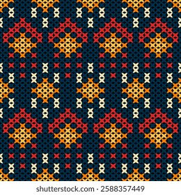 Knitted fabric design seamless. Knitting pattern illustration design for decoration, clothing, fabric texture