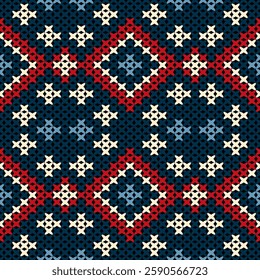 Knitted fabric design seamless. Knitting pattern illustration design for decoration, clothing, fabric texture