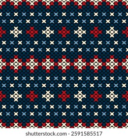 Knitted fabric design seamless. Knitting pattern illustration design for decoration, clothing, fabric texture