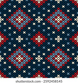 Knitted fabric design seamless. Knitting pattern illustration design for decoration, clothing, fabric texture