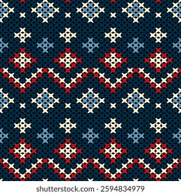 Knitted fabric design seamless. Knitting pattern illustration design for decoration, clothing, fabric texture