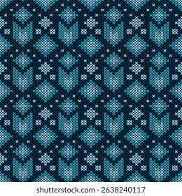 Knitted fabric design seamless. Knitting pattern illustration design for decoration, clothing, fabric texture